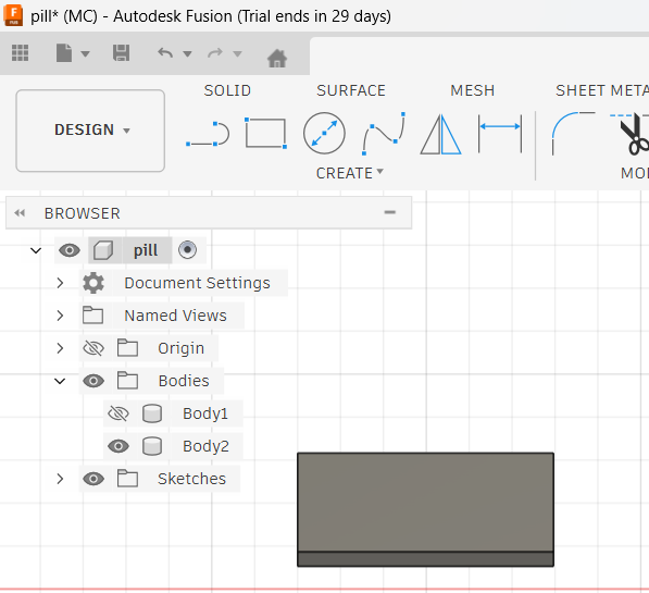 Extruded rectangle for the screen slot